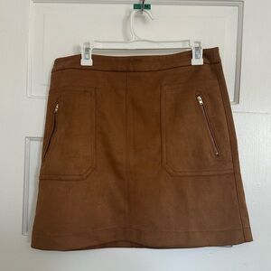 LOFT Outlet Brown Suede Mini Skirt